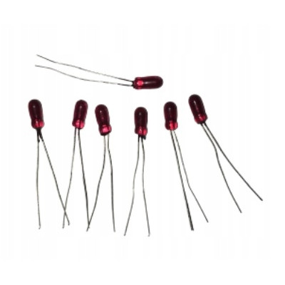 mini żarówka czerwona z wąsami 6V 50mA 25szt