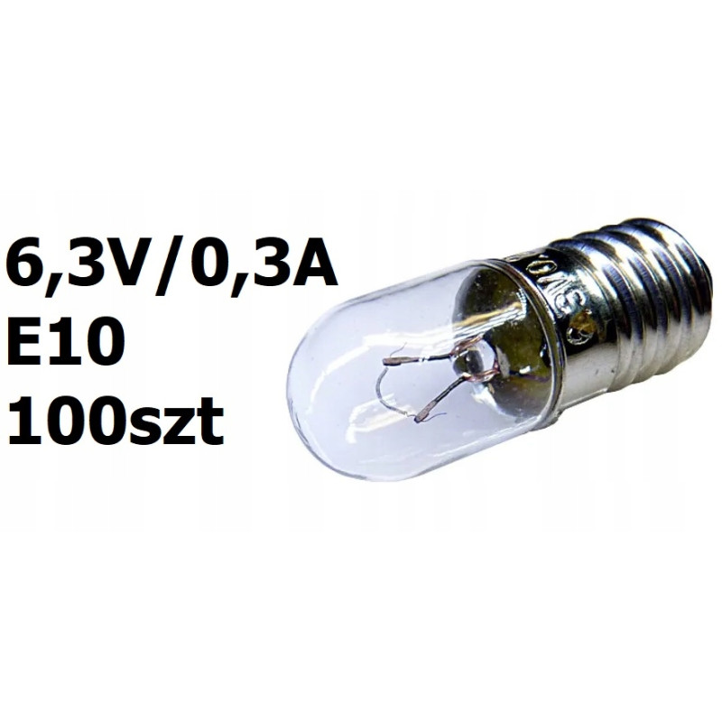 Żarówka radioskalowa 6,3V/0,3A E10 100szt